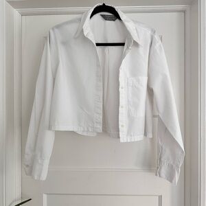 Primark White Button Up Crop Top
